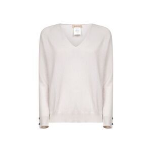 Blanca Vita Women Grey Knit V-Neck Sweater